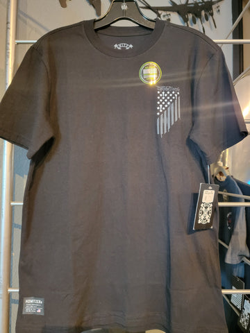 We The People Flag TEE Youth BLACK Howitizer