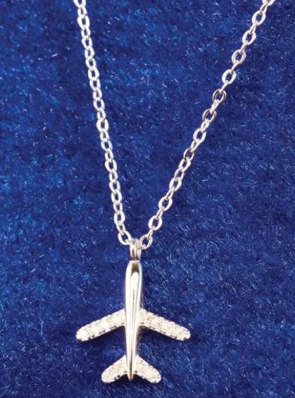 Sterling Silver Airplane Necklace