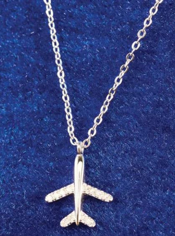 Sterling Silver Airplane Necklace