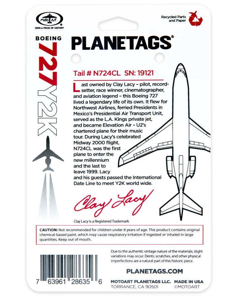 Clay Lacy Boeing 727 Plane Tag