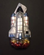 Hand Blown Shuttle Christmas Ornament