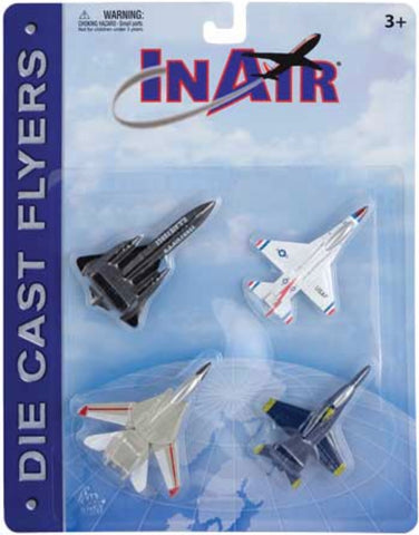 In Air 4 Piece Diecast Aircraft Set