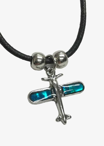 Airplane Blue Paua Shell Necklace
