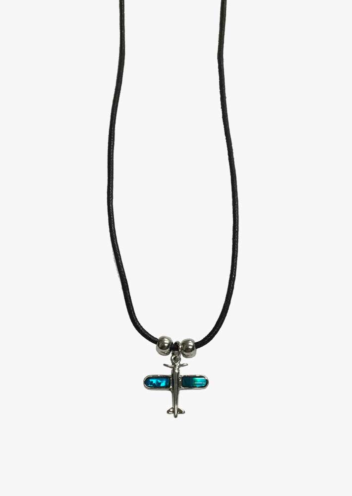 Airplane Blue Paua Shell Necklace