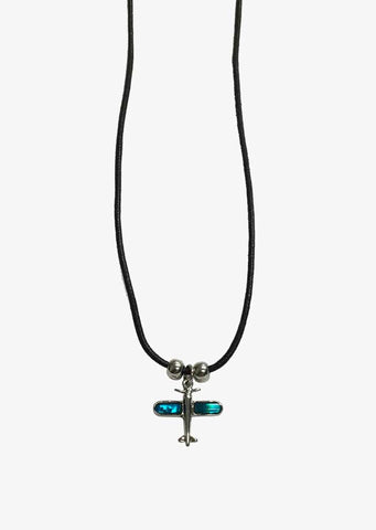 Airplane Blue Paua Shell Necklace