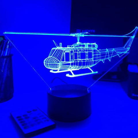 UH-1 Huey 3D Aircraft Color Changing Lamp