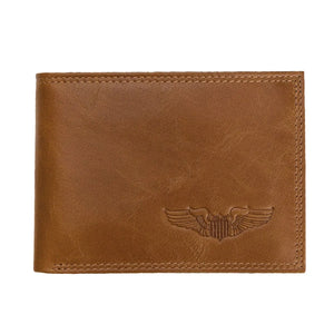 Wing Engraved Leather Wallet