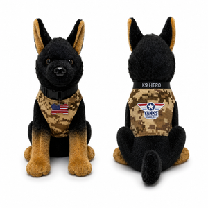 K9 Heroes Bi-Color German Shepard Plush Dog / Brown Vest 
