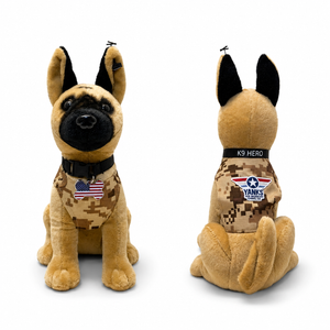 K9 Heroes Belgian Malinois Plush Dog / Brown Vest 