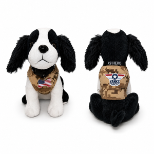 K9 Heroes - B&W Springer Spaniel Plush Dog / Brown Vest 