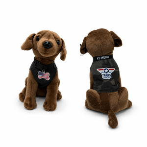 K9 Heroes - Chocolate Lab Plush Dog / Black Vest 