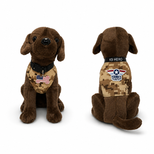 K9 Heroes - Chocolate Lab Plush Dog / Brown Vest 