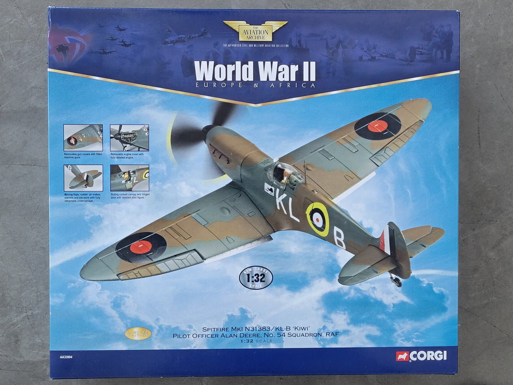 Spitfire Mk.I Model, RAF, “Kiwi”, Alan Deere - Limited Edition # 0361 Corgi AA33904