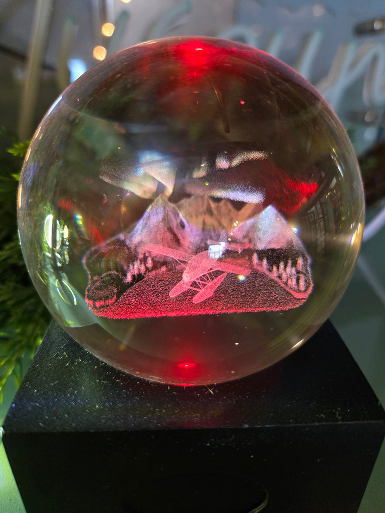 FLOAT PLANE NORTHERN LIGHTS CRYSTAL BALL NIGHT LIGHT