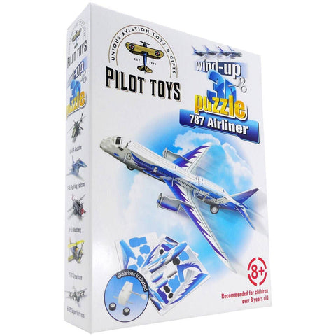 12 Airplane Wind-Up 3D Puzzles