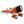 An orange and silver desk clock modeled after the Gee Bee Model R racing aircraft.