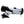 A desk clock designed to resemble a black and white Gee Bee racing airplane with wings and propellers.