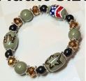 ARMY Military Bracelet USA FLAG/STAR/ARMY GOLD