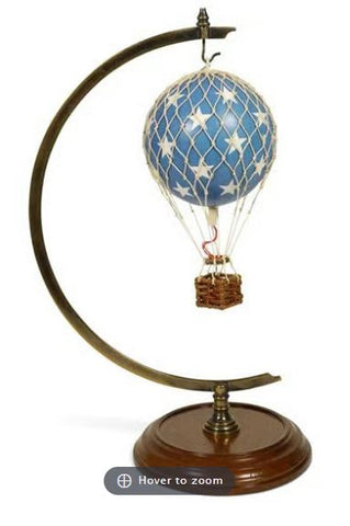 Desk Stand for Globe, Rosewood Base, Solid Brass Hanger