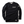 Black long-sleeve shirt with branding on a white background