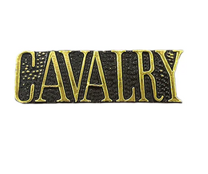 Gold 'CAVALRY' text on a black background