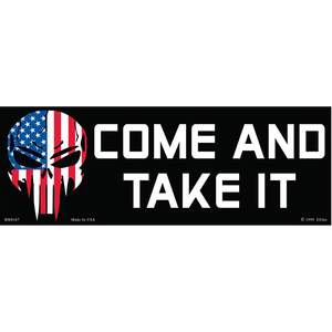 Demon Skull Patriotic Come and Take It Bumper Sticker