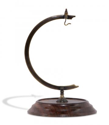 Desk Stand for Globe, Rosewood Base, Solid Brass Hanger