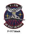 F-117 BLACK PATCH SEW ON
