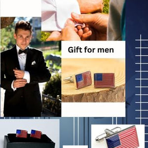 Mens jewelry American flag  cufflinks.