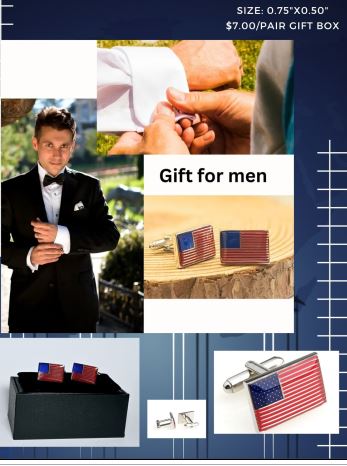 FLAG CUFF LINKS IN GIFT BOX