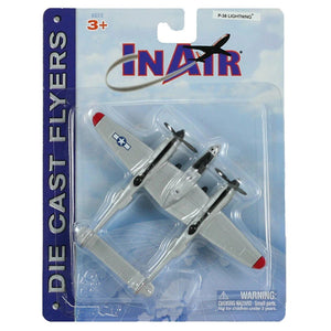 InAir Diecast 4.5” P-38 Lightning Silver