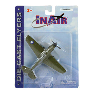 Model airplane in packaging with 'In Air' branding