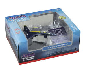 Model airplane in a 'Legends of Flight' box on a white background