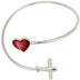 Airplane and Heart Cuff Bracelet