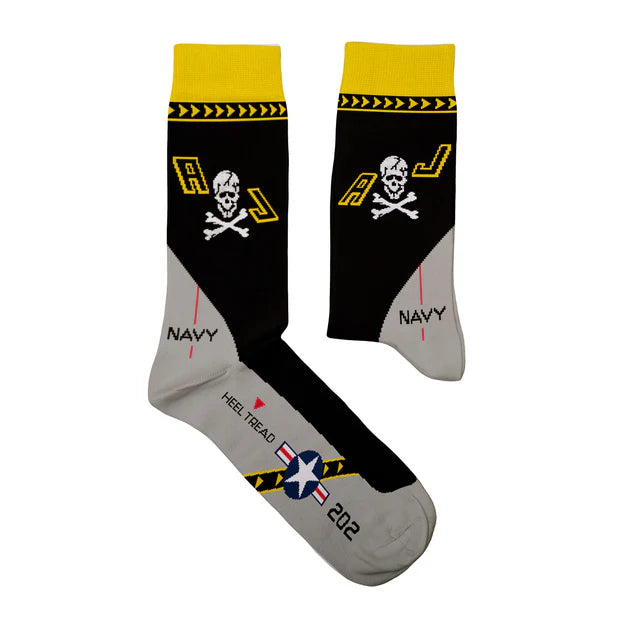 Airplane Socks 'F-14 Jolly Roger’ Heel Thread