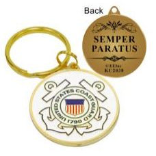 Metallic US Coast Guard Keychain