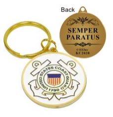 Metallic US Coast Guard Keychain