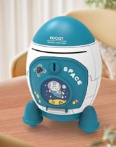 ROCKET PIGGY BANK  Red/Blue/Pink
