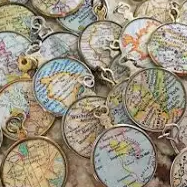 UNIQUE NECKLACES WITH MAPS 26" NECKLACE GOLD/BLACK