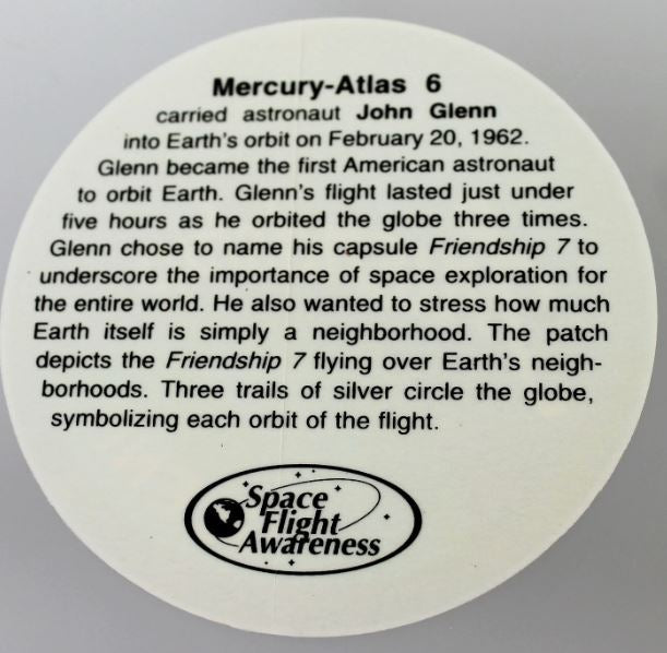 NASA Mercury Atlas 6 Friendship 7 Glenn Decal