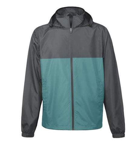 YANKS LOGO HOODED OCEAN MIST/CHARCOAL WINDBREAKER JACKET