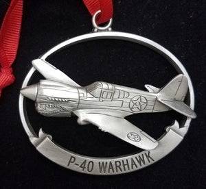 P-40 Warhawk Christmas Ornament