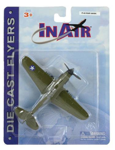 Model airplane in packaging with 'InAir' branding