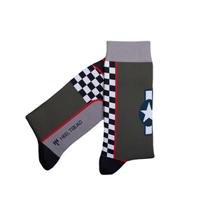 Checkerboard black and white sock