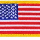 Patriotic Flag USA Gold Patch