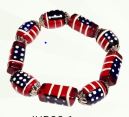 Patriotic Hand Painted Bracelet- Red Flag
