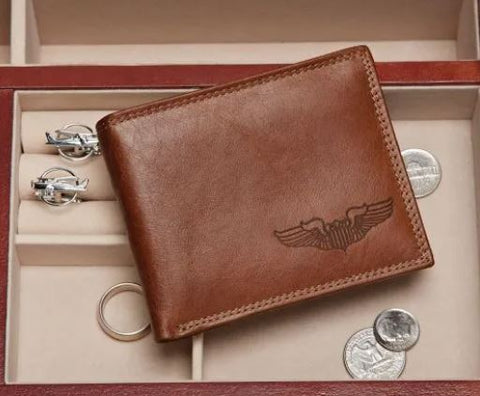 Pilot Wings Leather Wallet