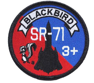 Patch with 'Blackbird SR-71' design on a red and blue background