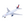 A Delta Air Lines toy or model airplane on a plain white background. The aircraft is predominantly white with blue and red accents on the tail and logo, and blue engine nacelles.