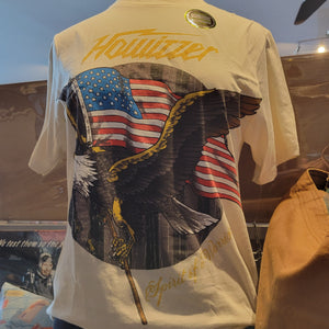 Howitzer short sleeve tee shirt with a graphic print of an eagle and American flag including text 'Spirit of a Warrior'